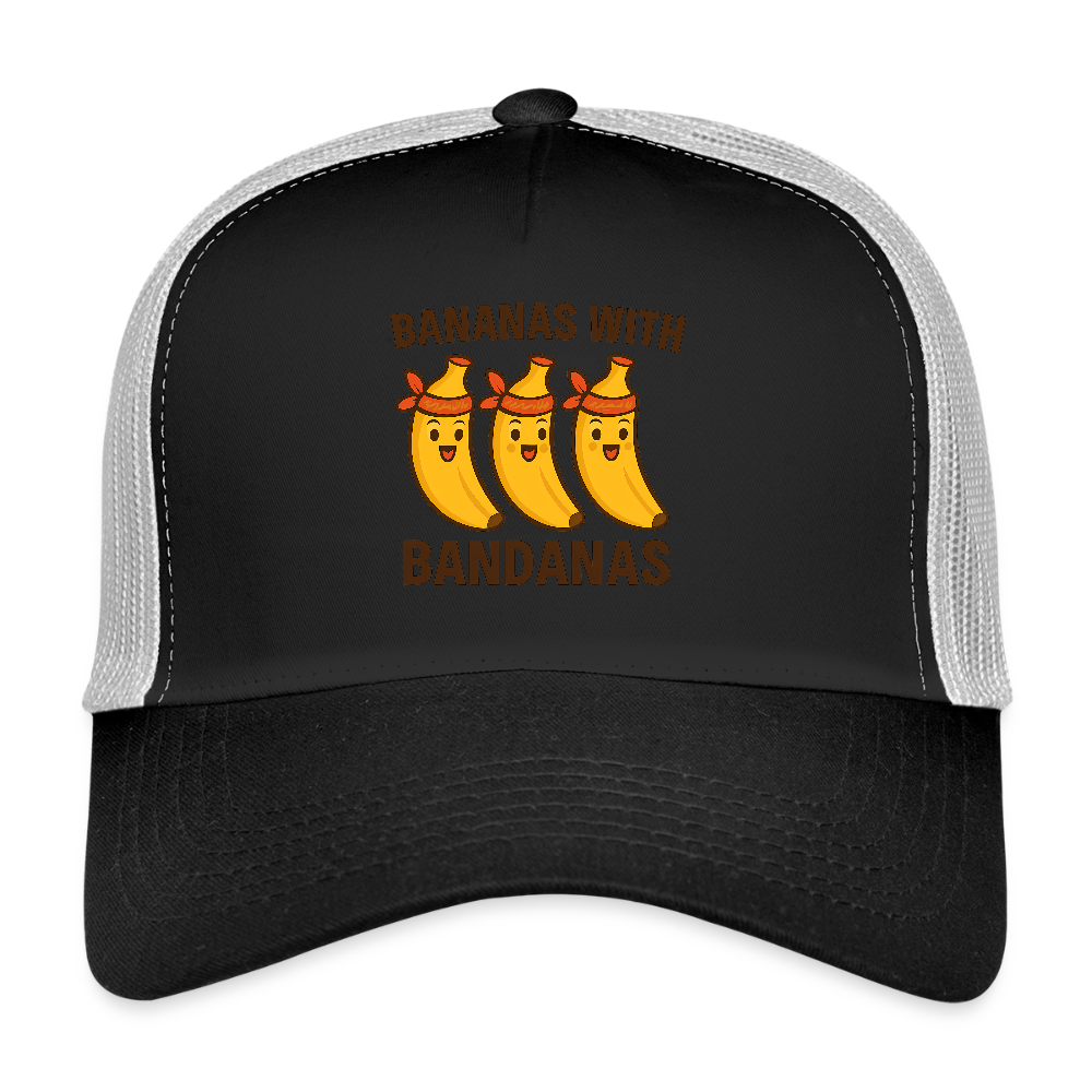 Trucker Cap „ Bananas with Bandanas" - Schwarz/Steingrau