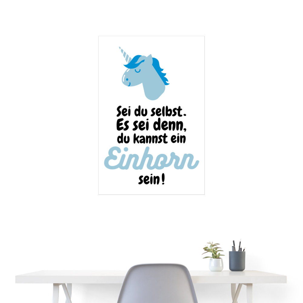 Poster 60x90 cm „ Einhorn" - Weiß