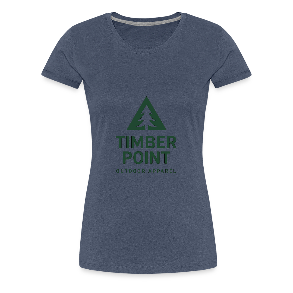 Frauen Premium T-Shirt „ Timber Point" - Blau meliert