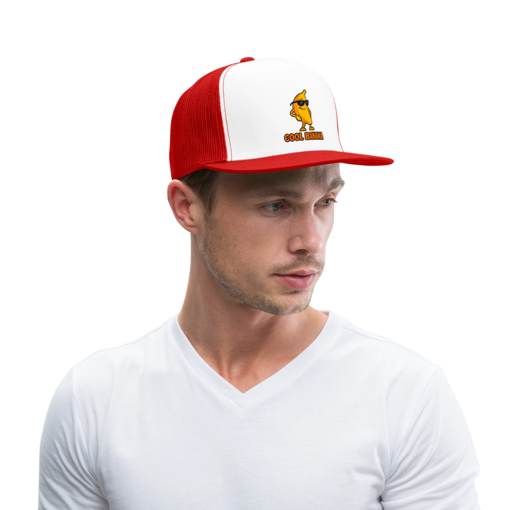 Trucker Cap „ Cool Banana" - Weiß/Rot