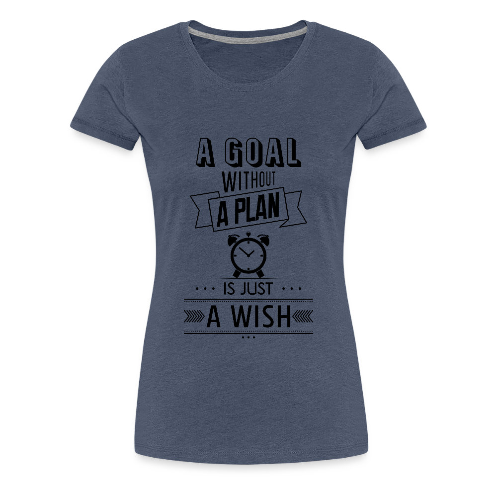 Frauen Premium T-Shirt „ Wish" - Blau meliert