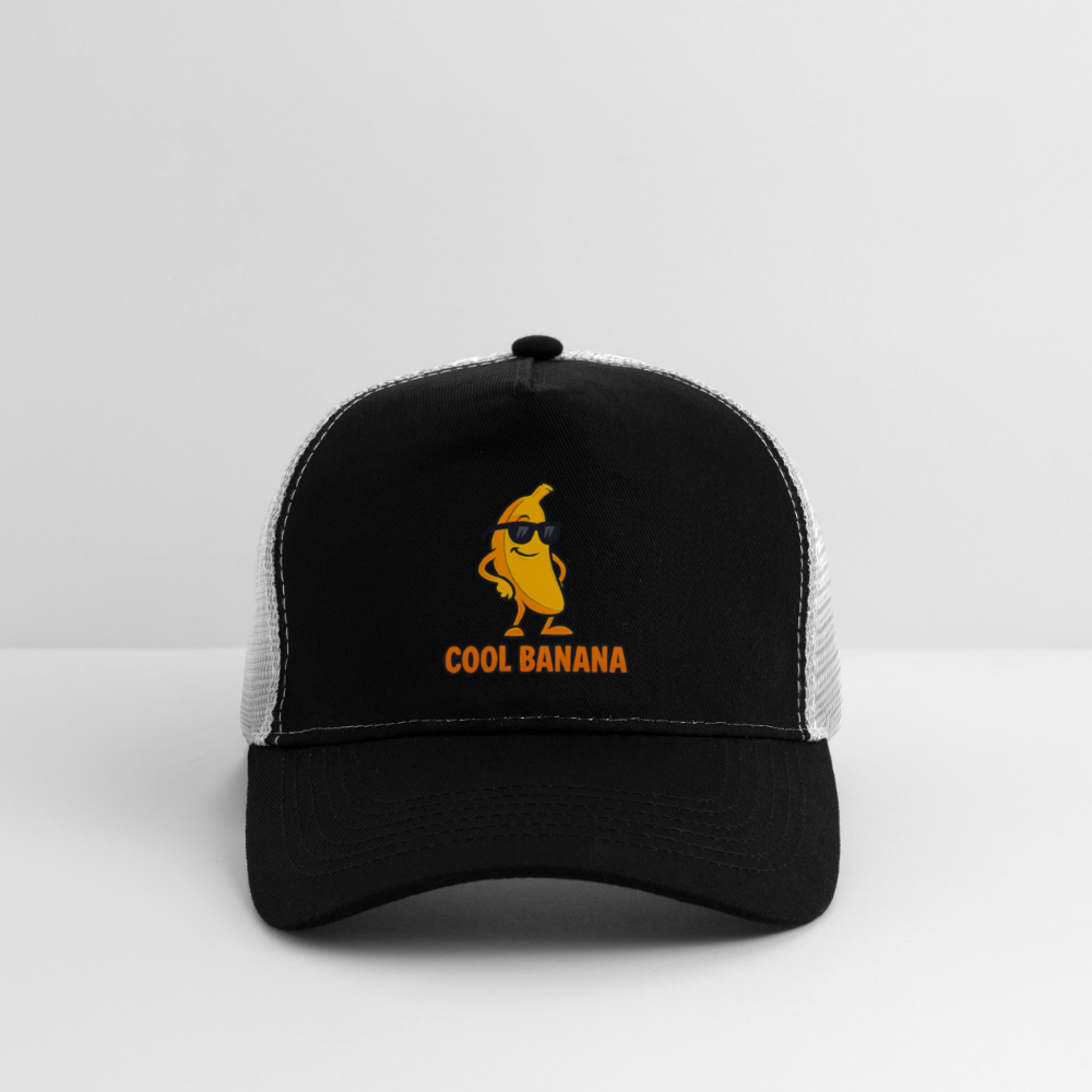Trucker Cap „ Cool Banana" - Schwarz/Steingrau
