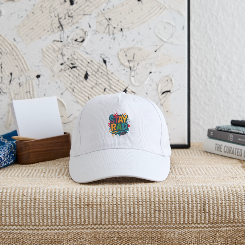 Kinder Bio Basecap „ Stay Rad" - Weiß