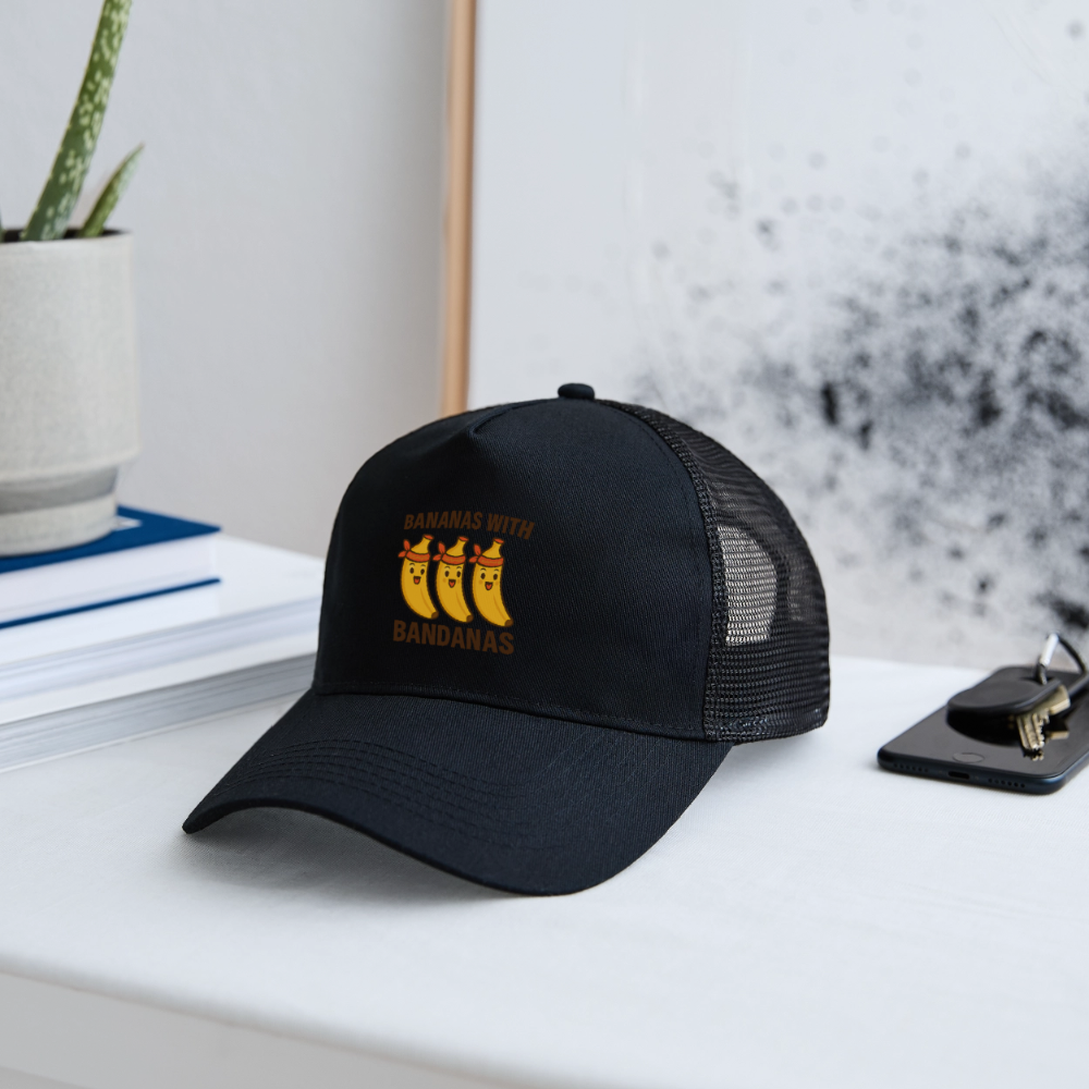 Trucker Cap „ Bananas with Bandanas" - Schwarz/Schwarz