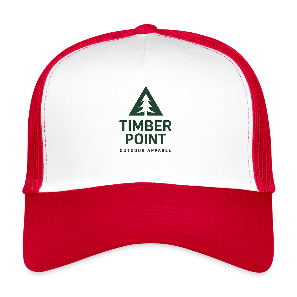Trucker Cap „ Timber Point" - Weiß/Rot