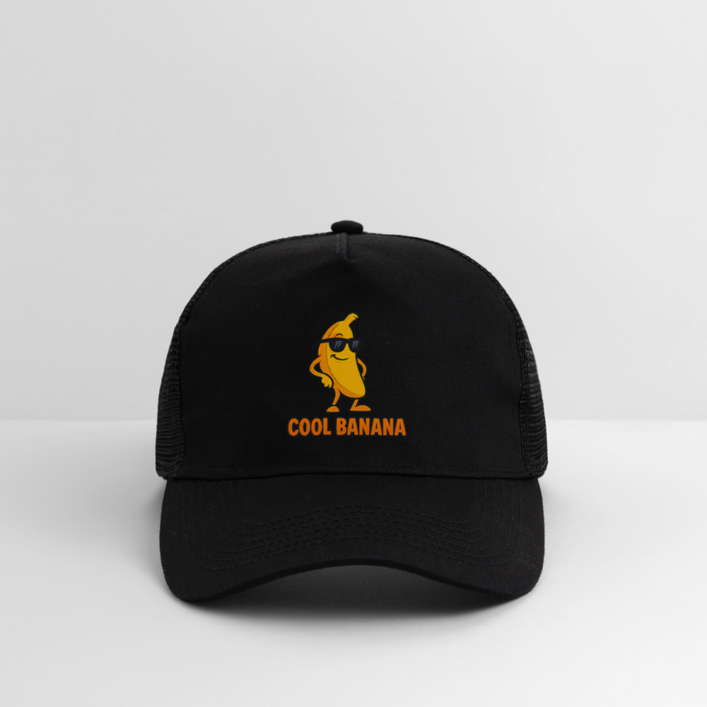 Trucker Cap „ Cool Banana" - Schwarz/Schwarz