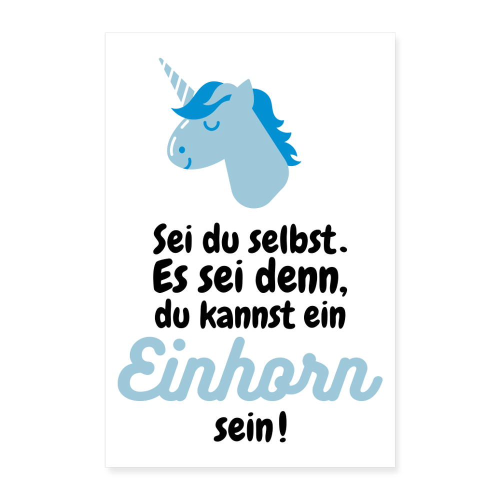Poster 60x90 cm „ Einhorn" - Weiß