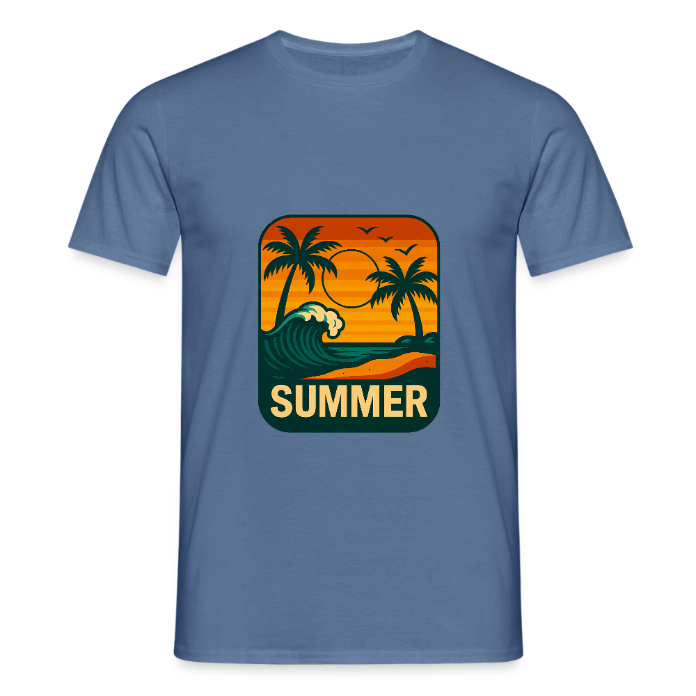 Männer T-Shirt „ Summer" - Taubenblau