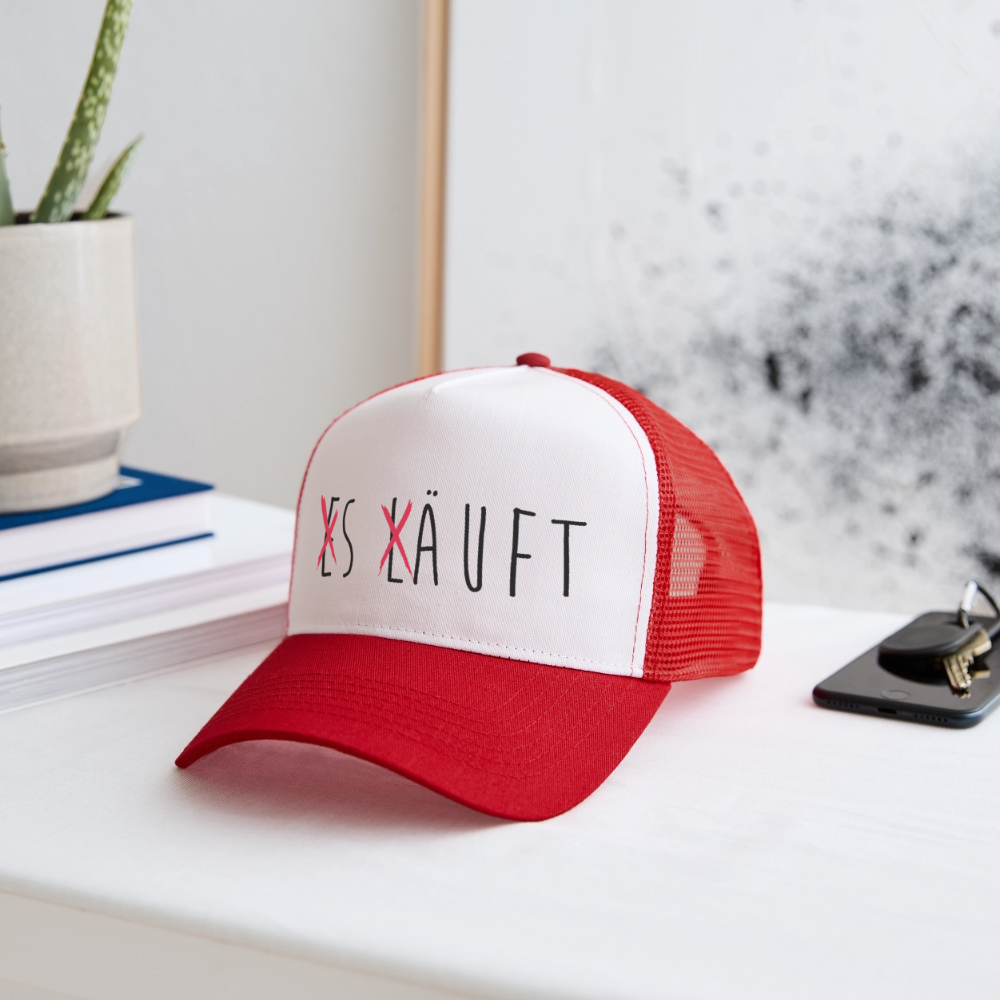Trucker Cap „ Es läuft" - Weiß/Rot