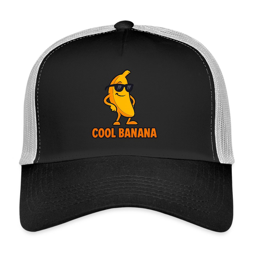 Trucker Cap „ Cool Banana" - Schwarz/Steingrau