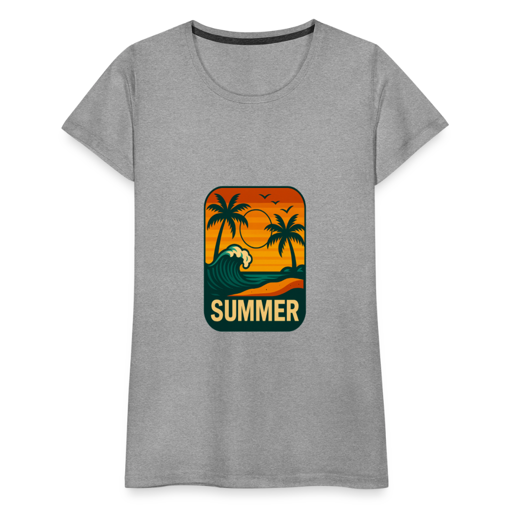 Frauen Premium T-Shirt „ Summer" - Grau meliert