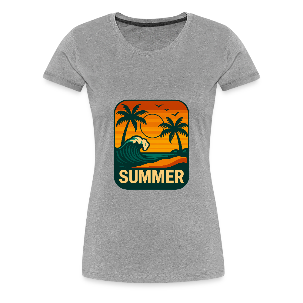 Frauen Premium T-Shirt „ Summer" - Grau meliert