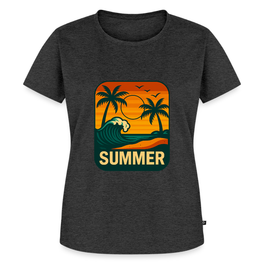 Frauen Premium T-Shirt „ Summer" - Anthrazit meliert