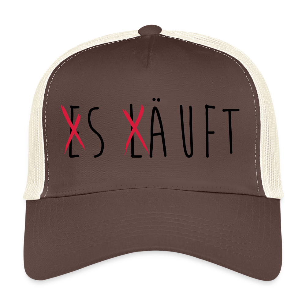 Trucker Cap „ Es läuft" - Braun/Beige