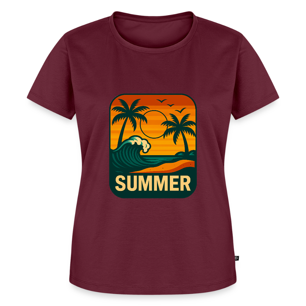 Frauen Premium T-Shirt „ Summer" - Burgunderrot