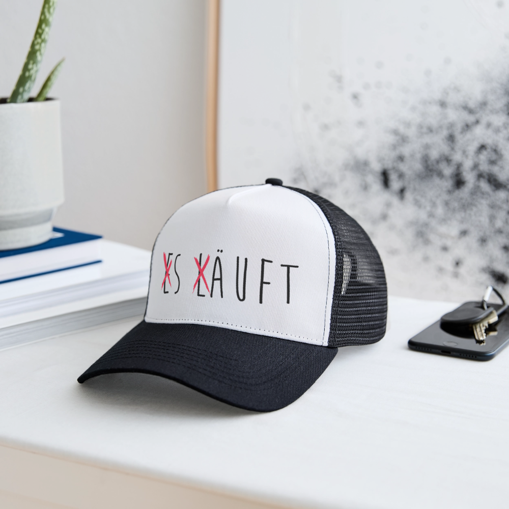 Trucker Cap „ Es läuft" - Weiß/Schwarz