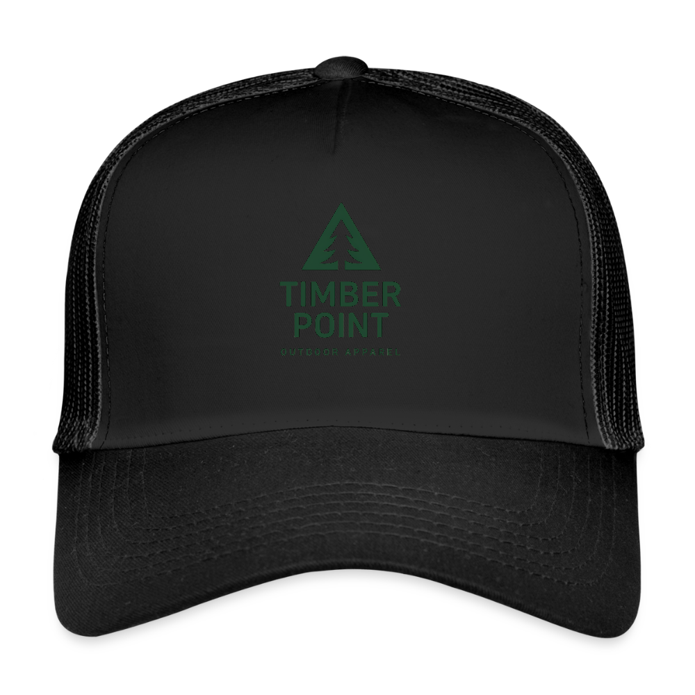 Trucker Cap „ Timber Point" - Schwarz/Schwarz