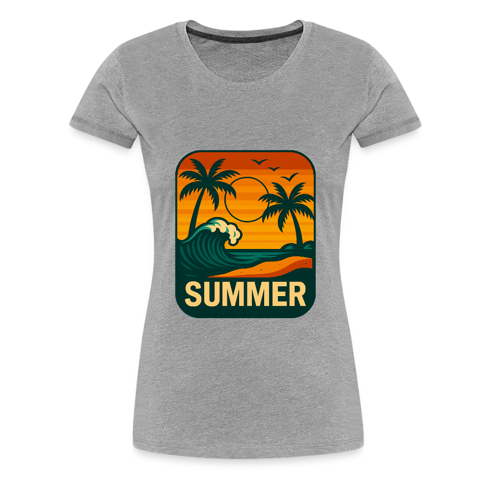 Frauen Premium T-Shirt „ Summer" - Grau meliert