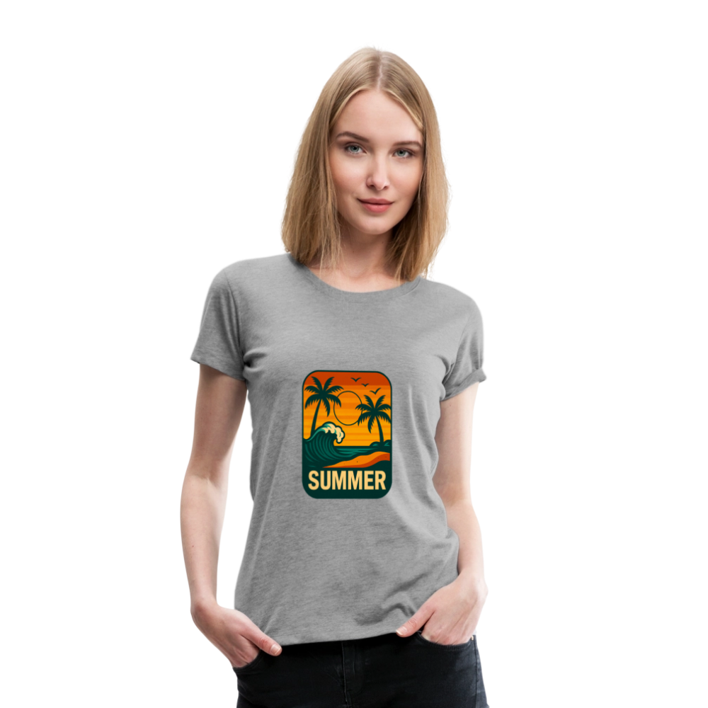 Frauen Premium T-Shirt „ Summer" - Grau meliert