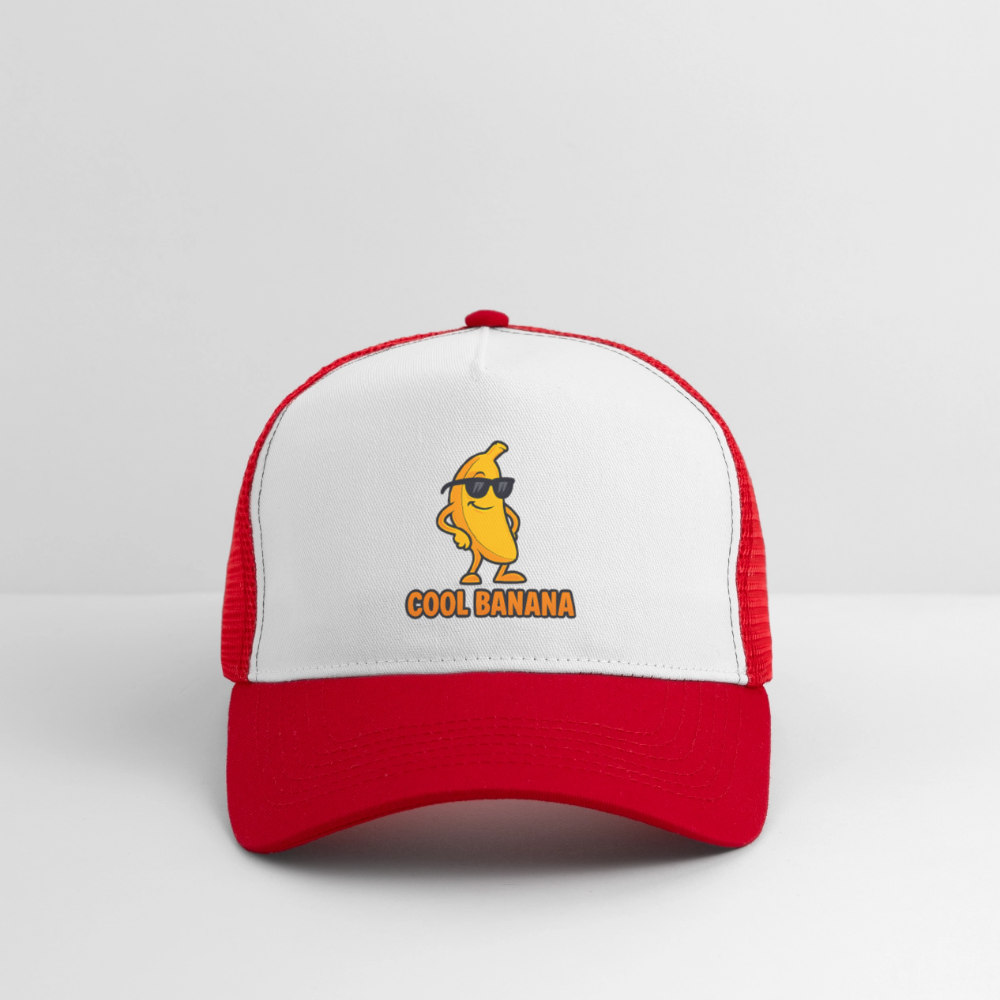 Trucker Cap „ Cool Banana" - Weiß/Rot
