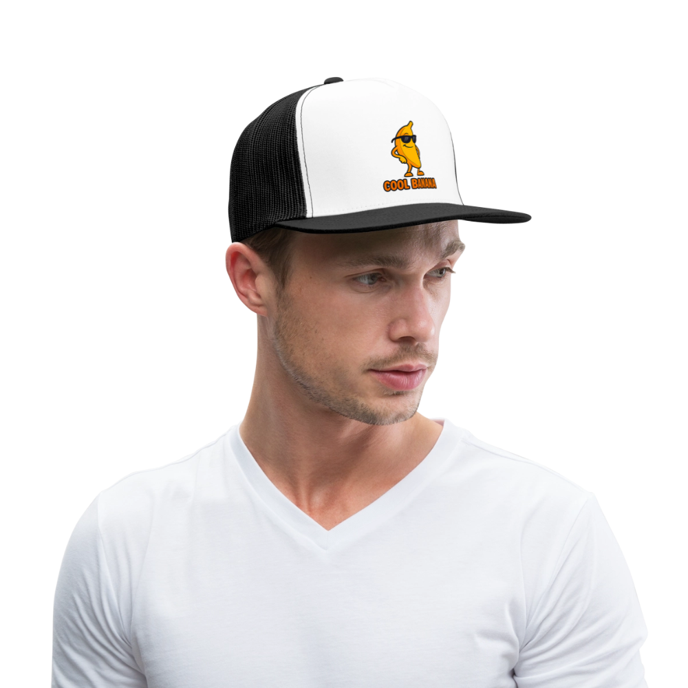 Trucker Cap „ Cool Banana" - Weiß/Schwarz