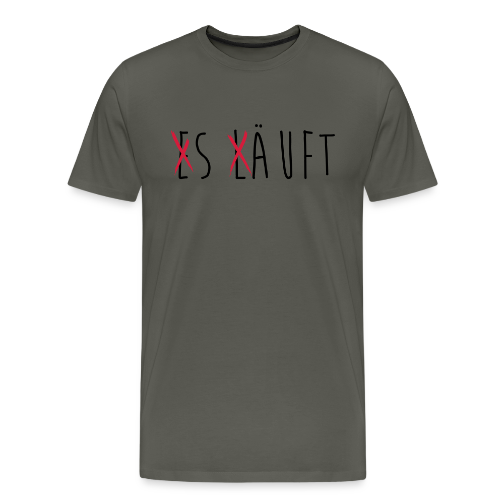 Männer Premium T-Shirt „ Es läuft" - Asphalt