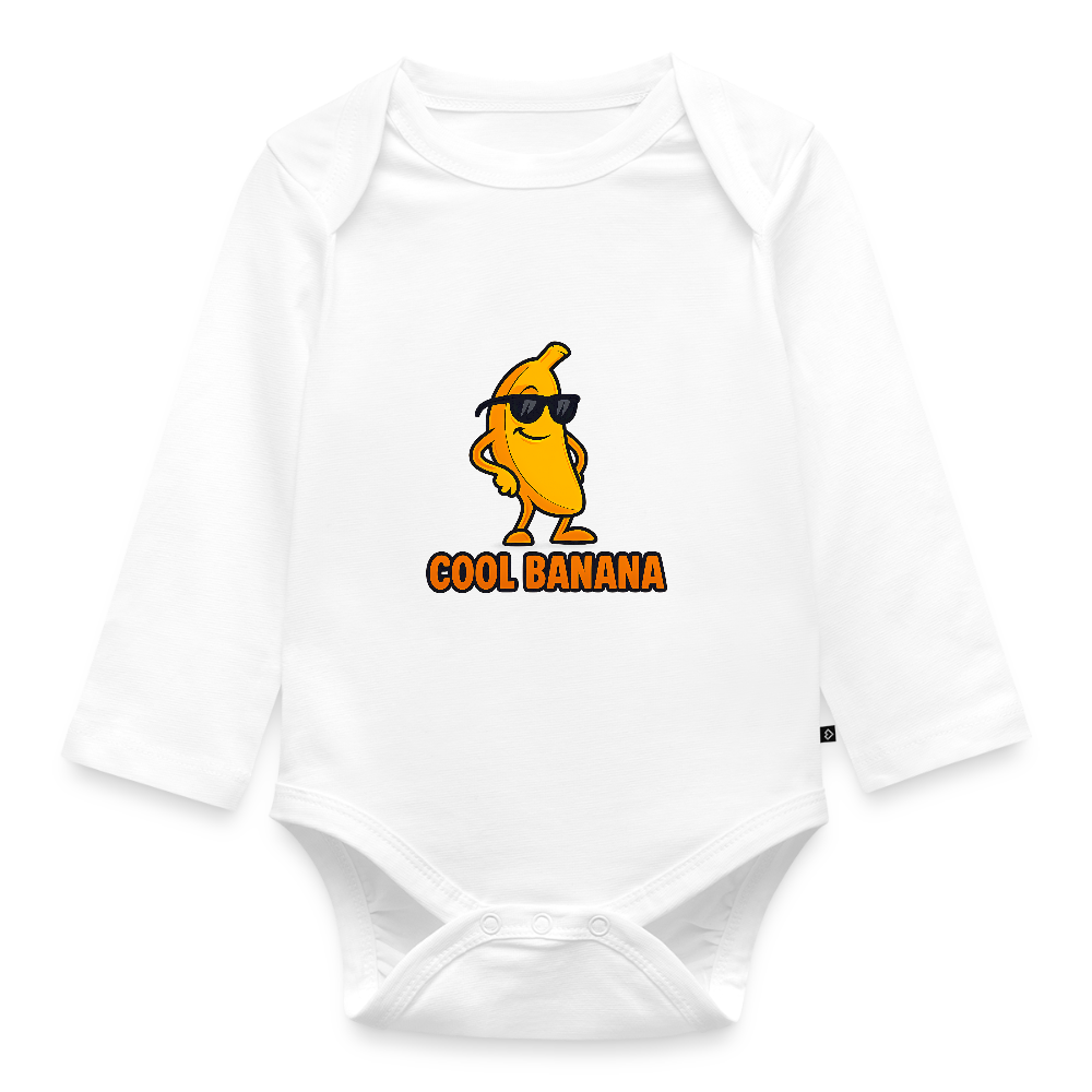 Baby Bio-Langarm-Body - Motiv „Cool Banana" - Weiß