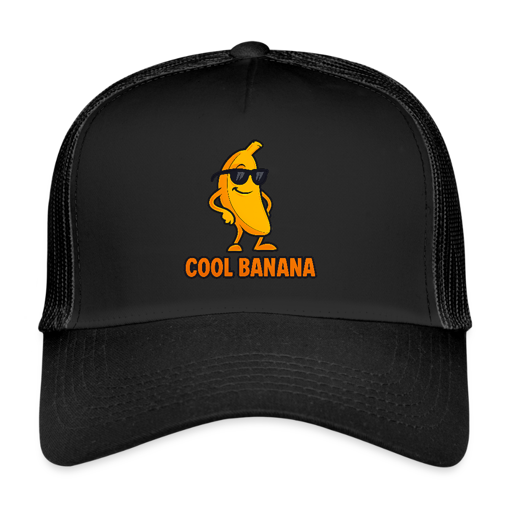 Trucker Cap „ Cool Banana" - Schwarz/Schwarz