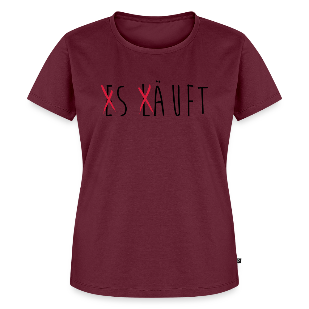 Frauen Premium T-Shirt „ Es läuft" - Burgunderrot
