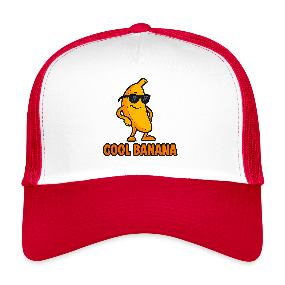 Trucker Cap „ Cool Banana" - Weiß/Rot