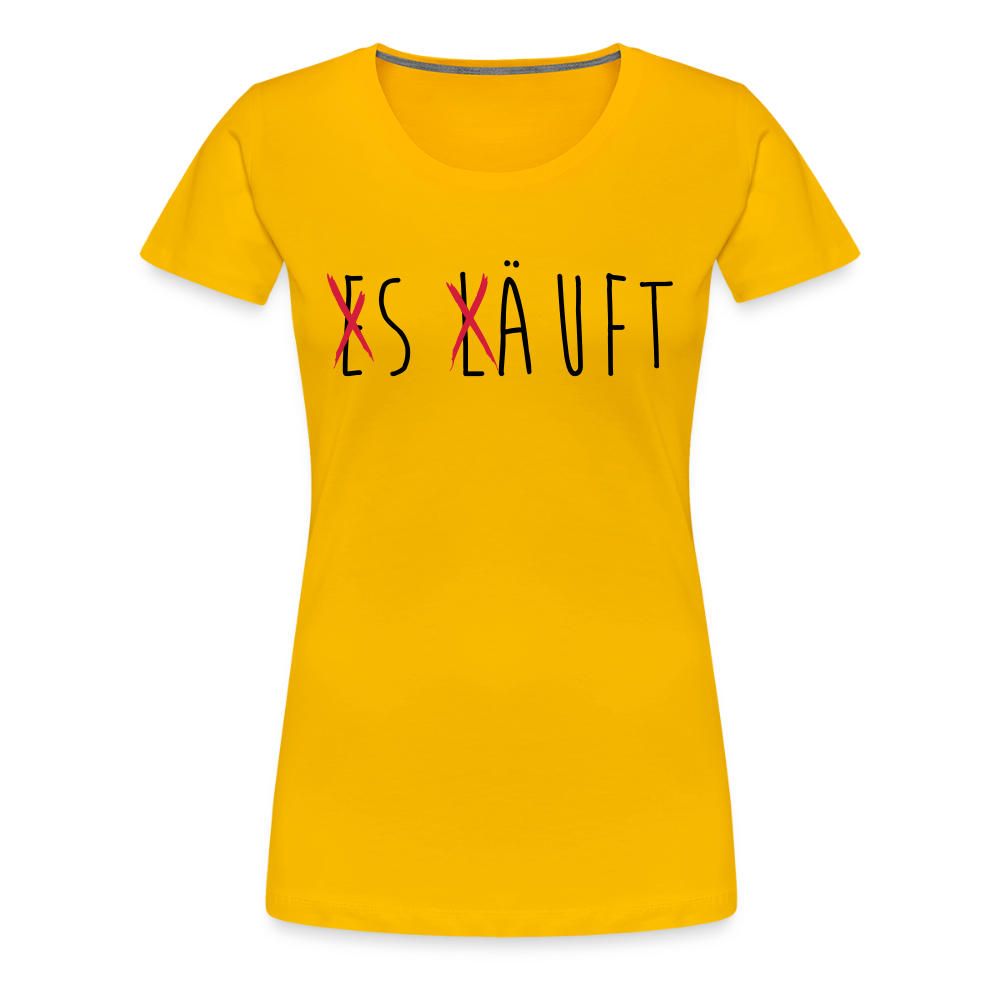 Frauen Premium T-Shirt „ Es läuft" - Sonnengelb