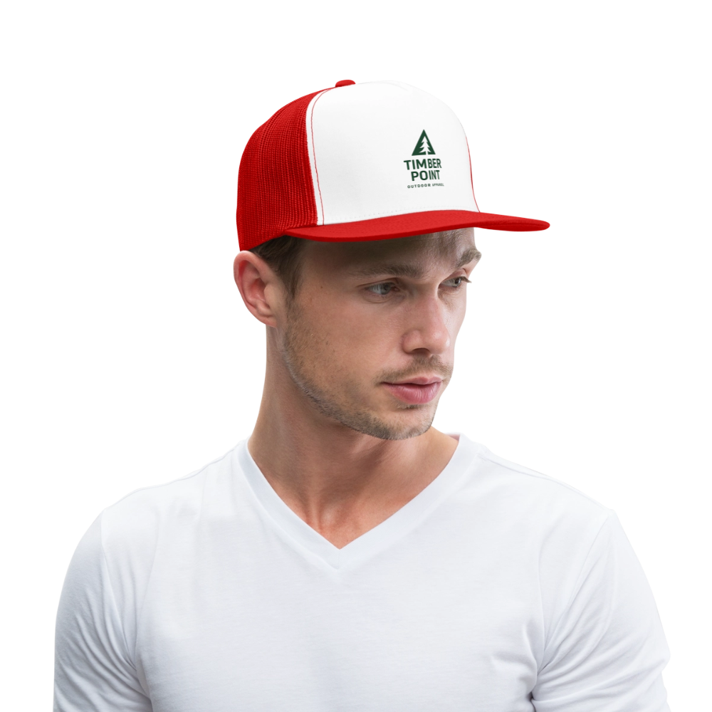 Trucker Cap „ Timber Point" - Weiß/Rot