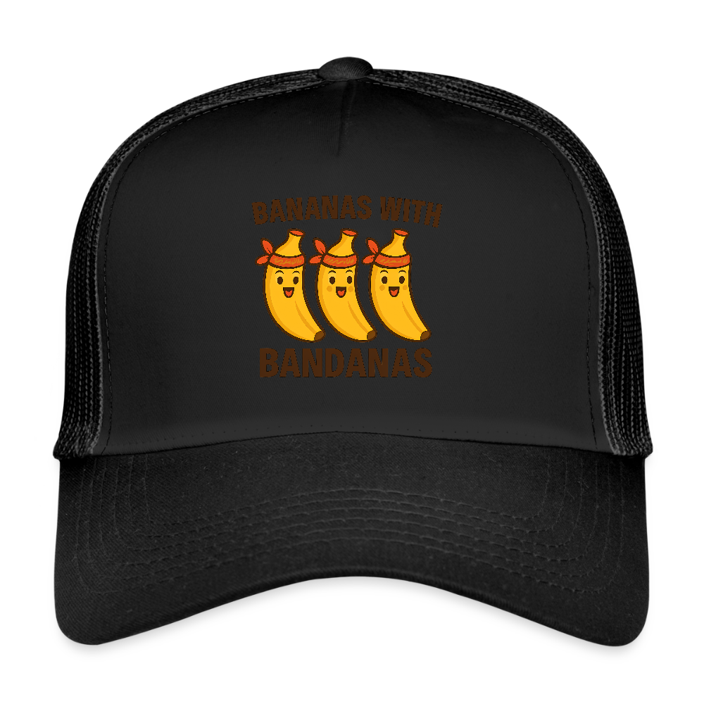 Trucker Cap „ Bananas with Bandanas" - Schwarz/Schwarz