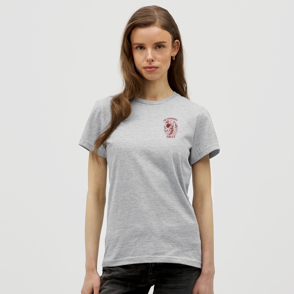 Frauen T-Shirt „ The forbidden Fruit" - Grau meliert