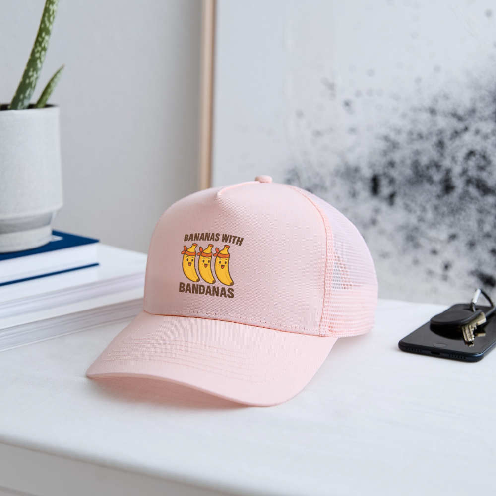 Trucker Cap „ Bananas with Bandanas" - Hellrosa