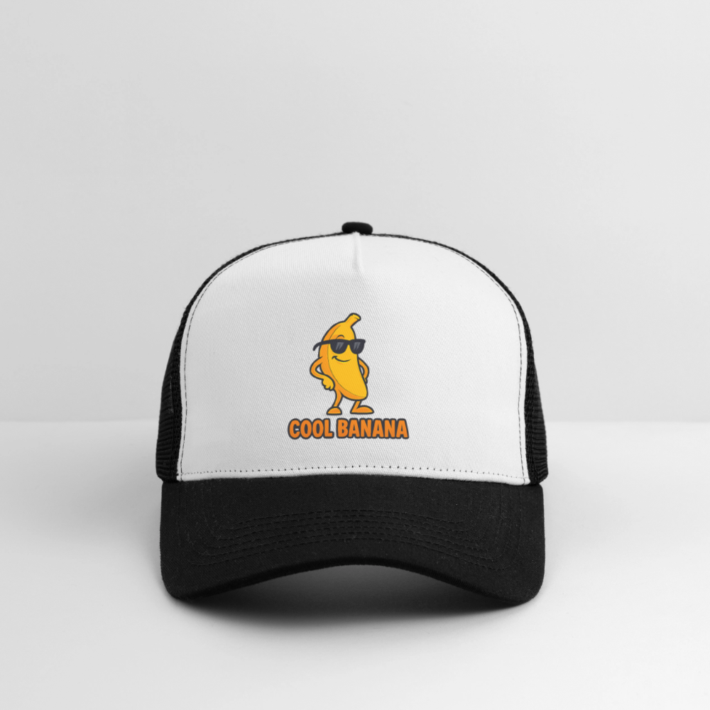 Trucker Cap „ Cool Banana" - Weiß/Schwarz