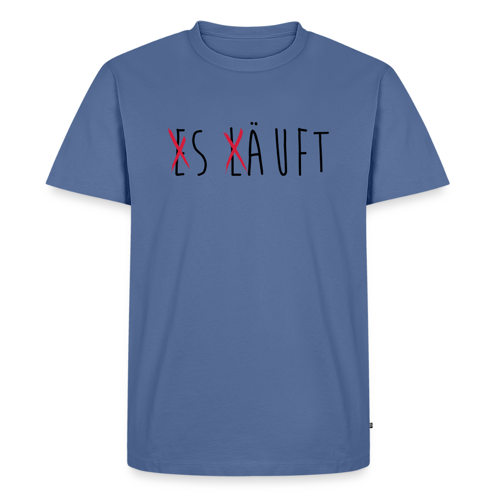 Männer Premium T-Shirt „ Es läuft" - Taubenblau
