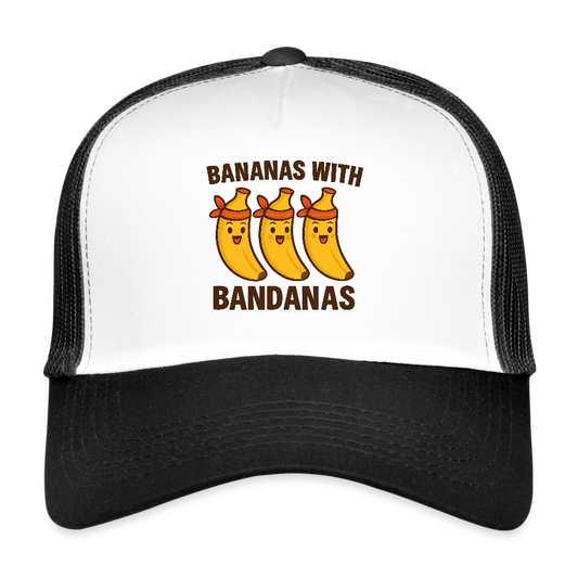 Trucker Cap „ Bananas with Bandanas" - Weiß/Schwarz