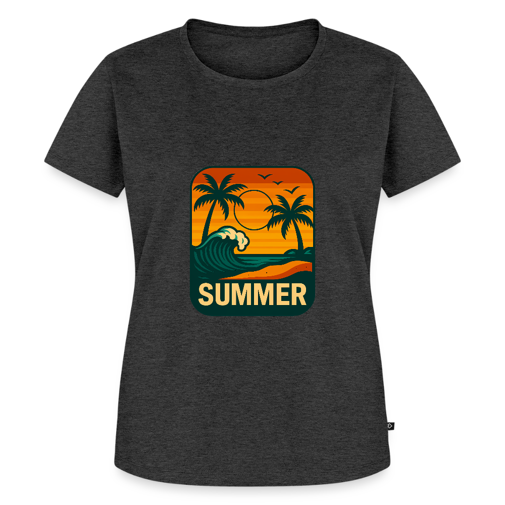 Frauen Premium T-Shirt „ Summer" - Anthrazit meliert