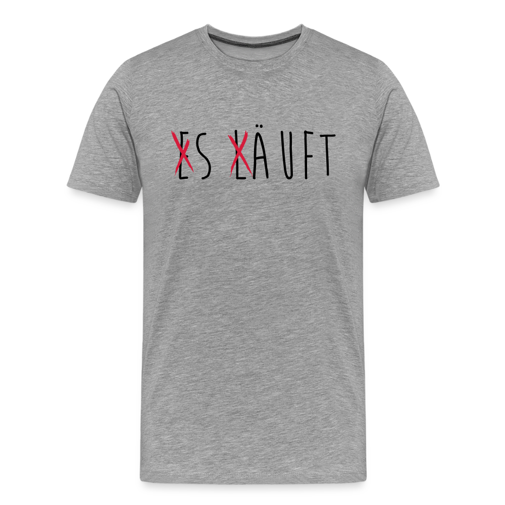 Männer Premium T-Shirt „ Es läuft" - Grau meliert