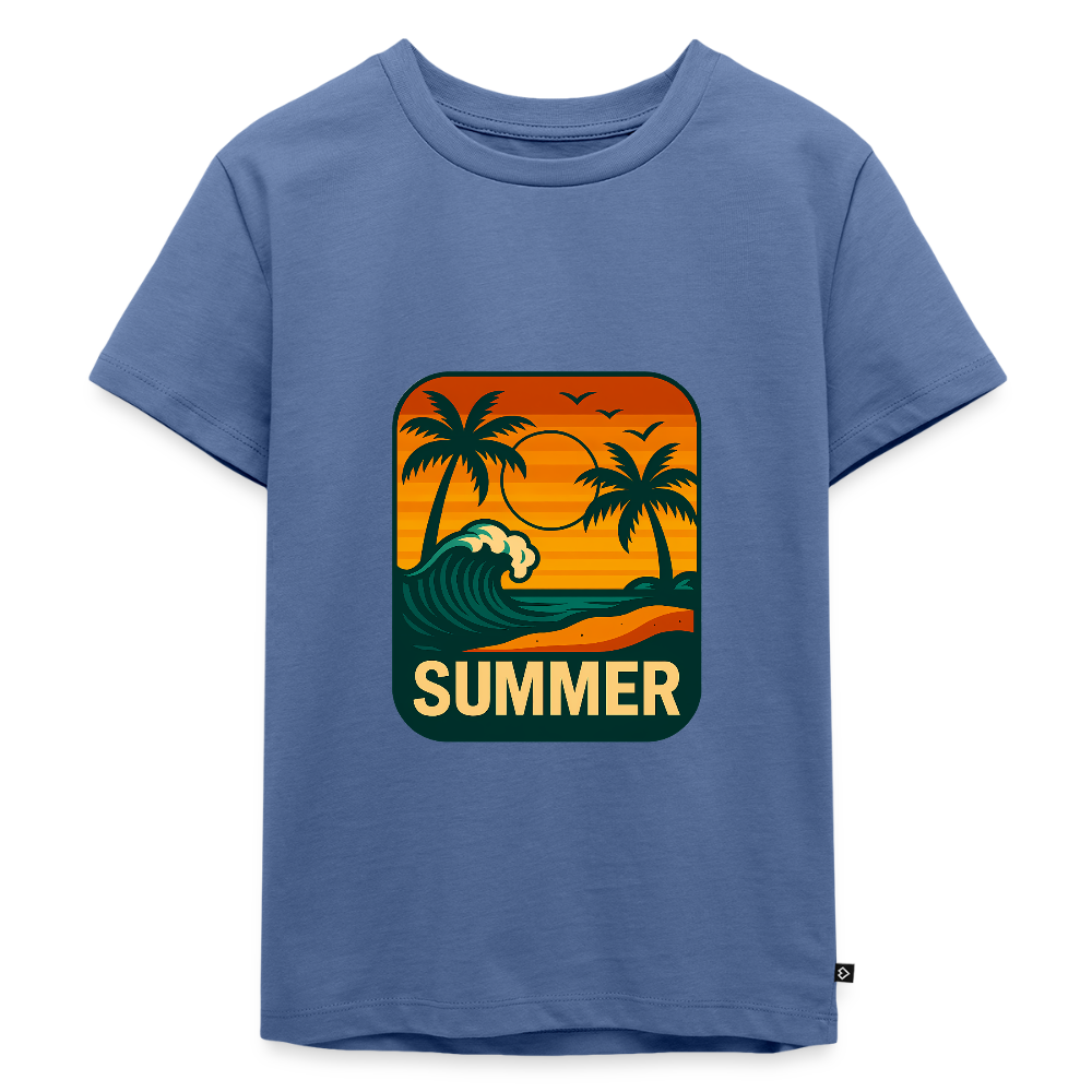 Kinder Premium T-Shirt „ Summer" - Taubenblau