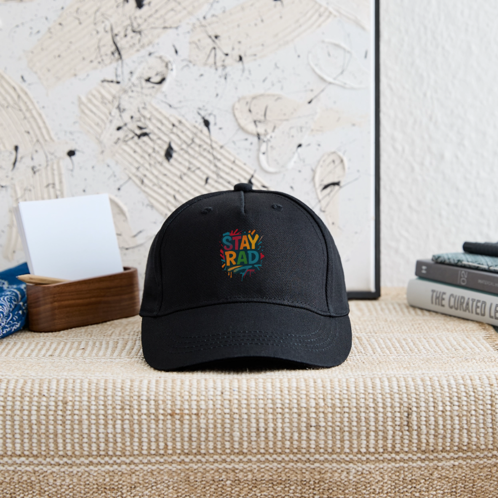 Kinder Bio Basecap „ Stay Rad" - Schwarz
