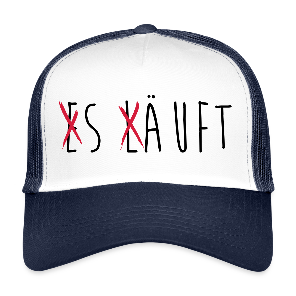 Trucker Cap „ Es läuft" - Weiß/Navy