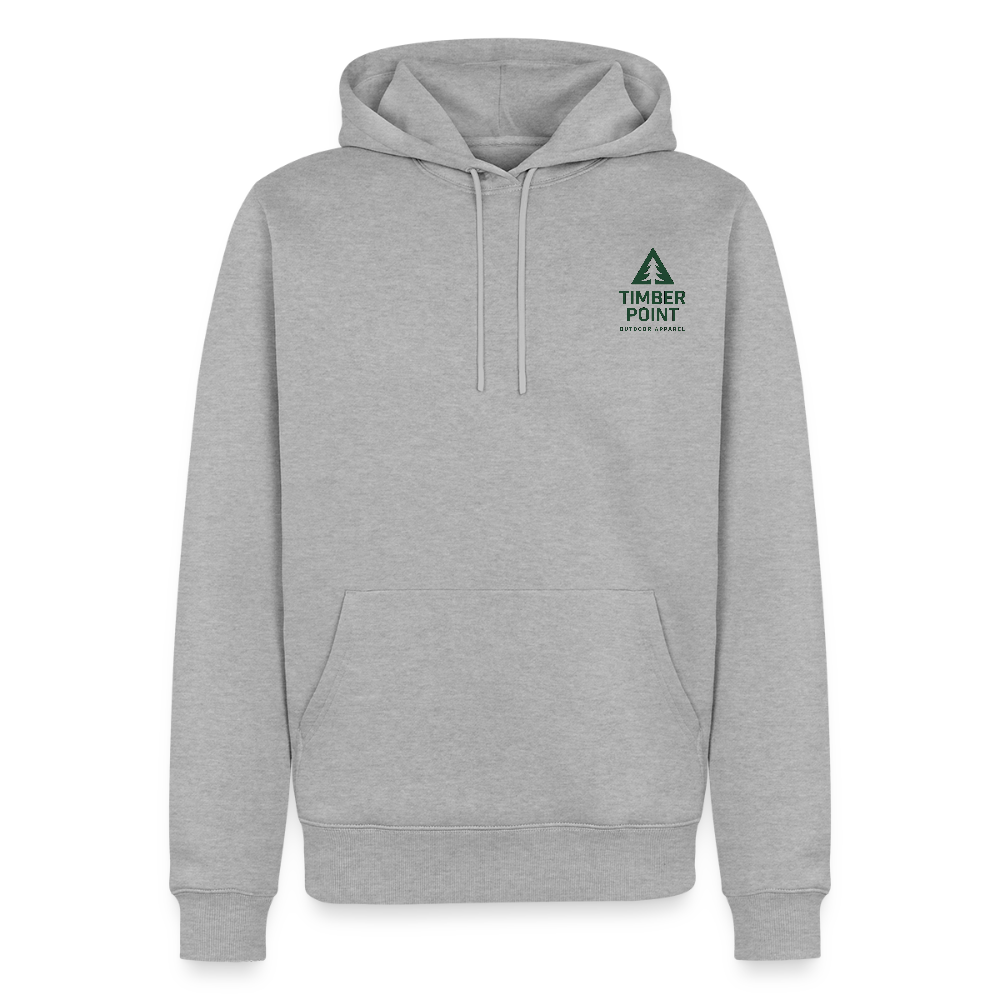 Männer Premium Hoodie „ Timber Point" - Grau meliert