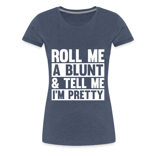 Frauen Premium T-Shirt „ Blunt" - Blau meliert