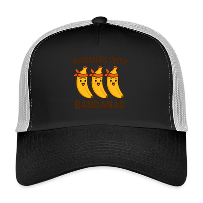 Trucker Cap „ Bananas with Bandanas" - Schwarz/Steingrau