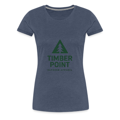 Frauen Premium T-Shirt „ Timber Point" - Blau meliert