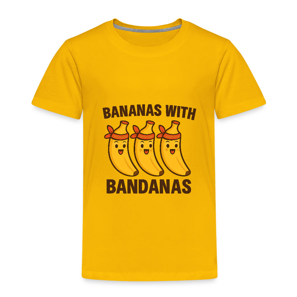 Kinder Premium T-Shirt „ Bananas with Bandanas" - Sonnengelb
