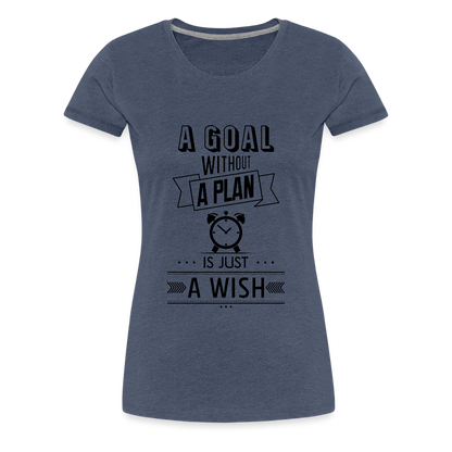 Frauen Premium T-Shirt „ Wish" - Blau meliert