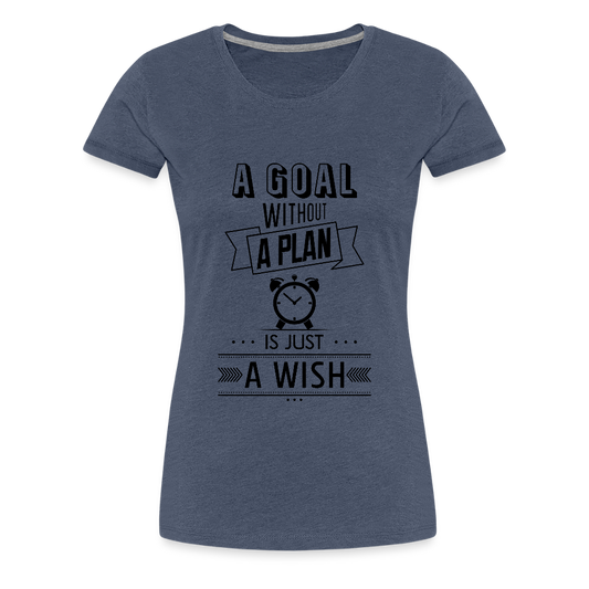 Frauen Premium T-Shirt „ Wish" - Blau meliert